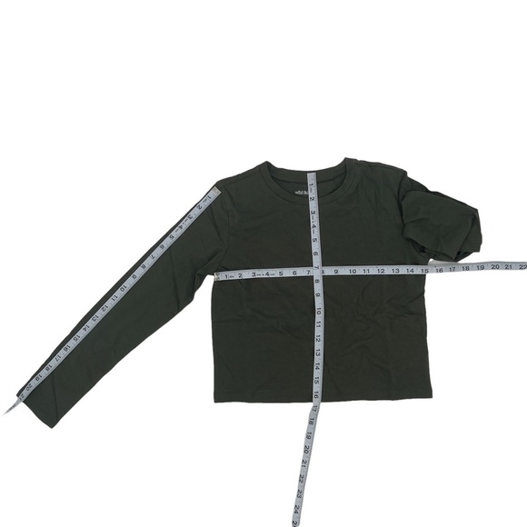 NWT Wild Fable Green Long Sleeve Cropped Boxy Shirt Size X Small Women's - Picture 5 of 8